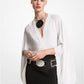 Silk Georgette Flared-Sleeve Wrap Top