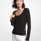 Ribbed Stretch Knit Sweater