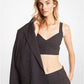 Pinstripe Stretch Flannel Wool Bra Top