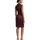Satin Charmeuse Mock Neck Cocktail Dress