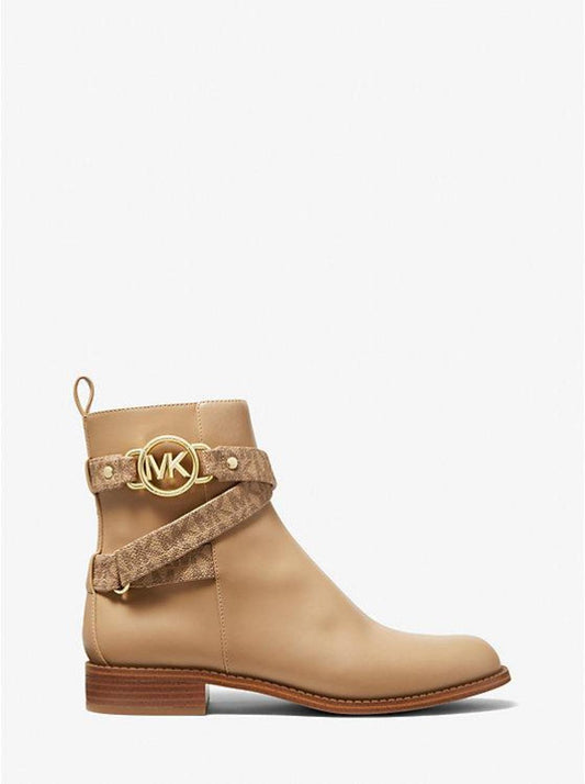 Rory Faux Leather and Logo Ankle Boot