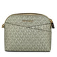 Michael Kors Jet Set Travel Medium Leather X Cross Dome Crossbody Handbag (Pale Women's Signature/)