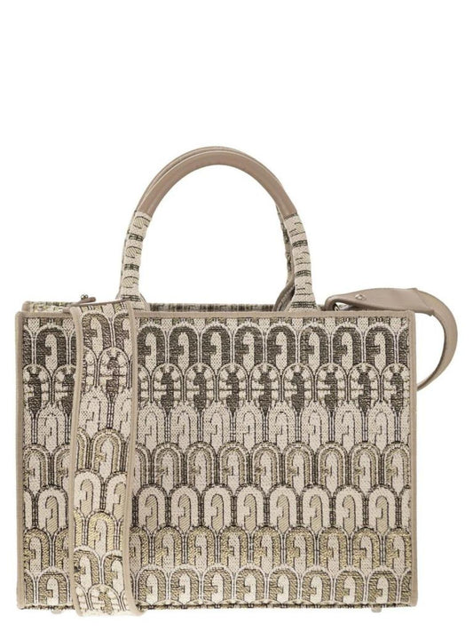 Furla Patterned Arco Jacquard Small Tote Bag