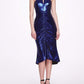 Halter Ruched Foiled Cocktail Dress