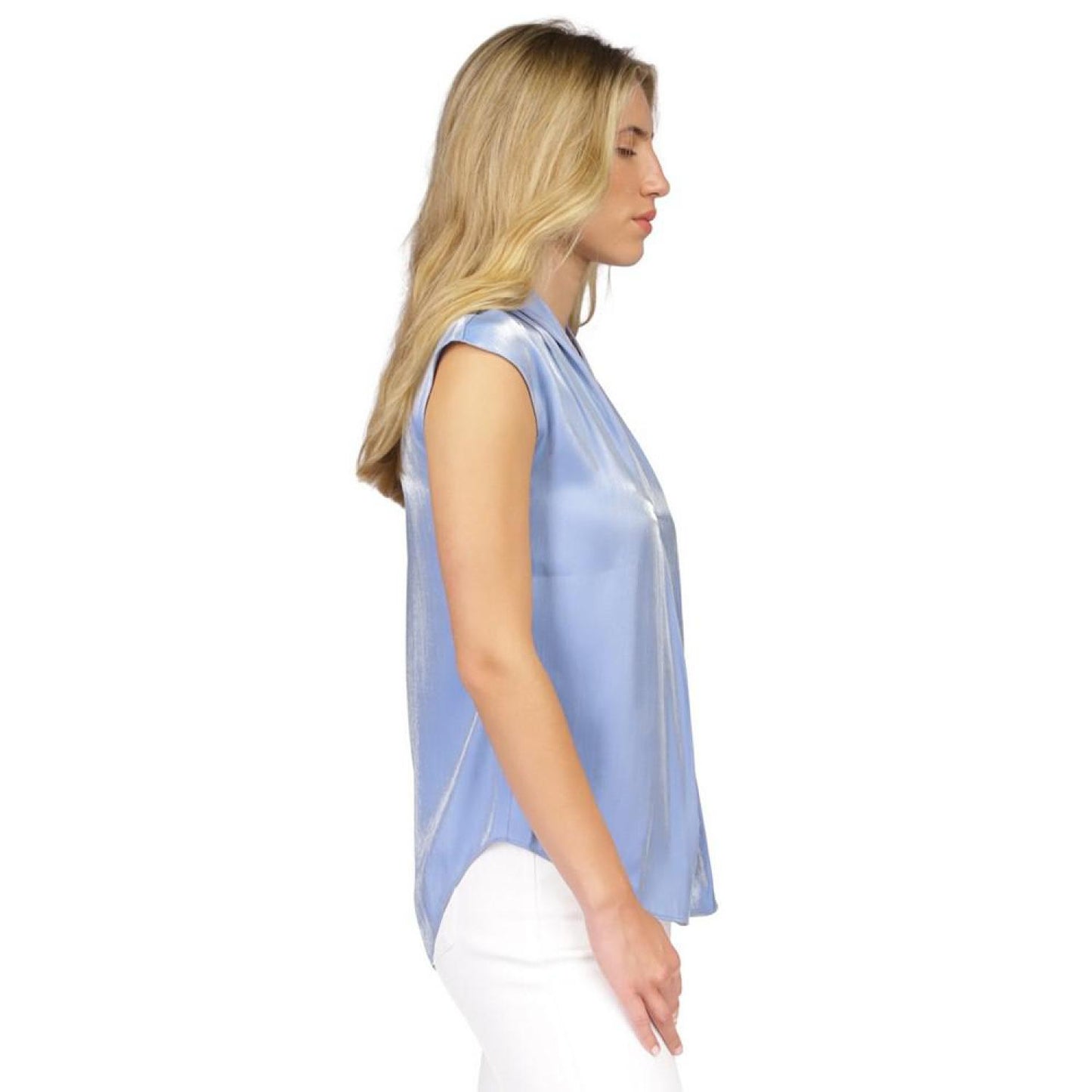 Women's Iridescent Pleated Top