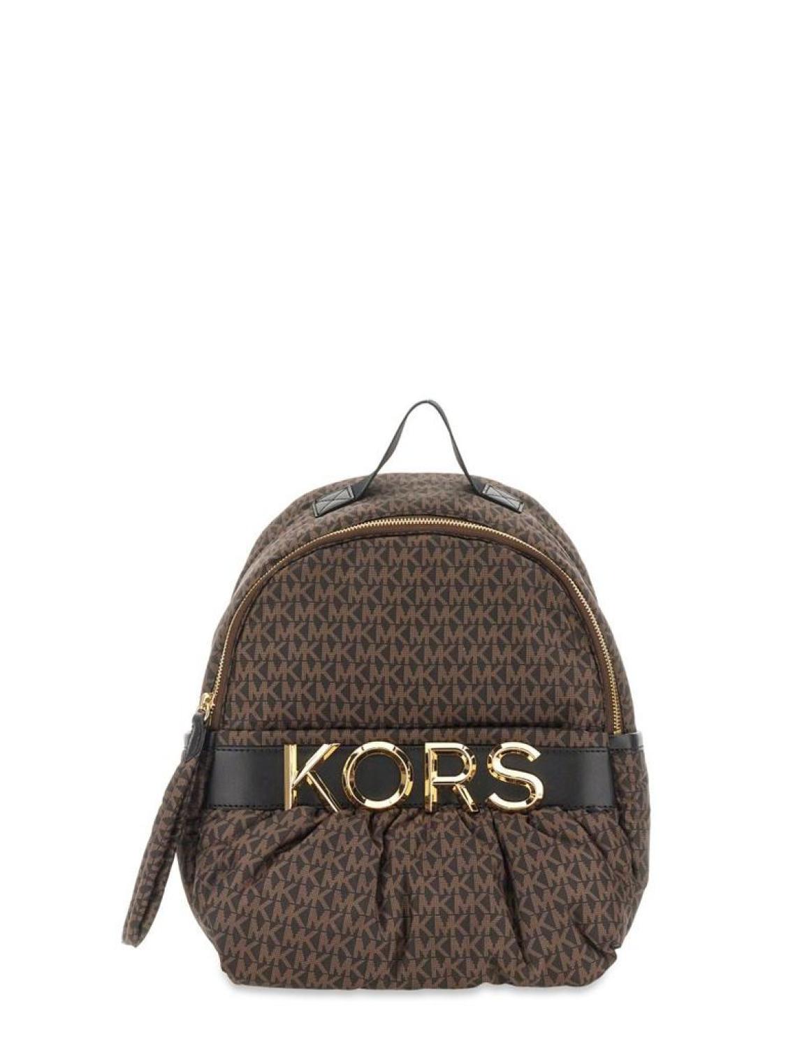 Michael Kors Monogram Patterned Logo Plaque Backpack