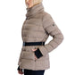Women's Stretch Asymmetrical Belted Packable Down Puffer Coat
