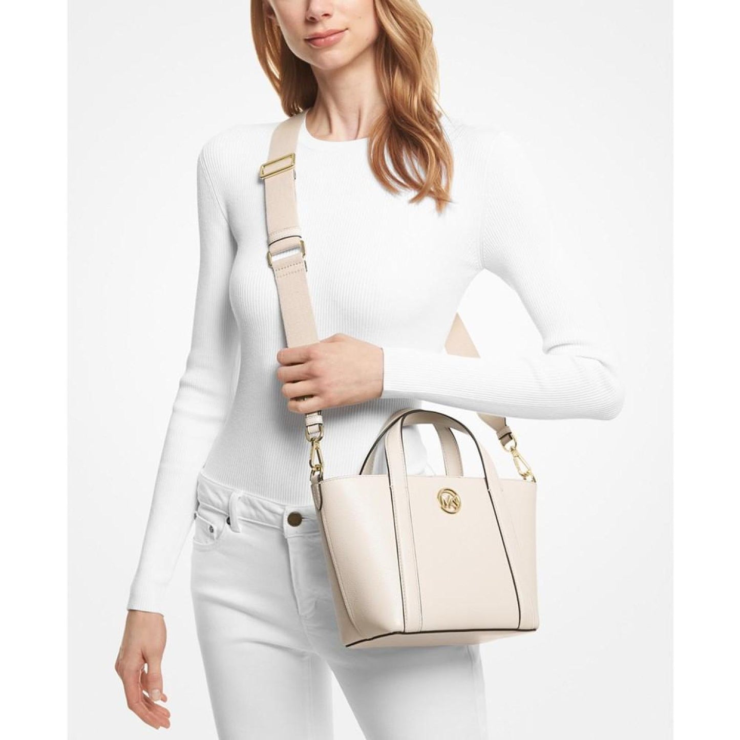 Hadleigh Small Leather Double Handle Tote Messenger