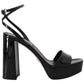 Prada Patent Sandals Ankle Strap Heels Women's Leather