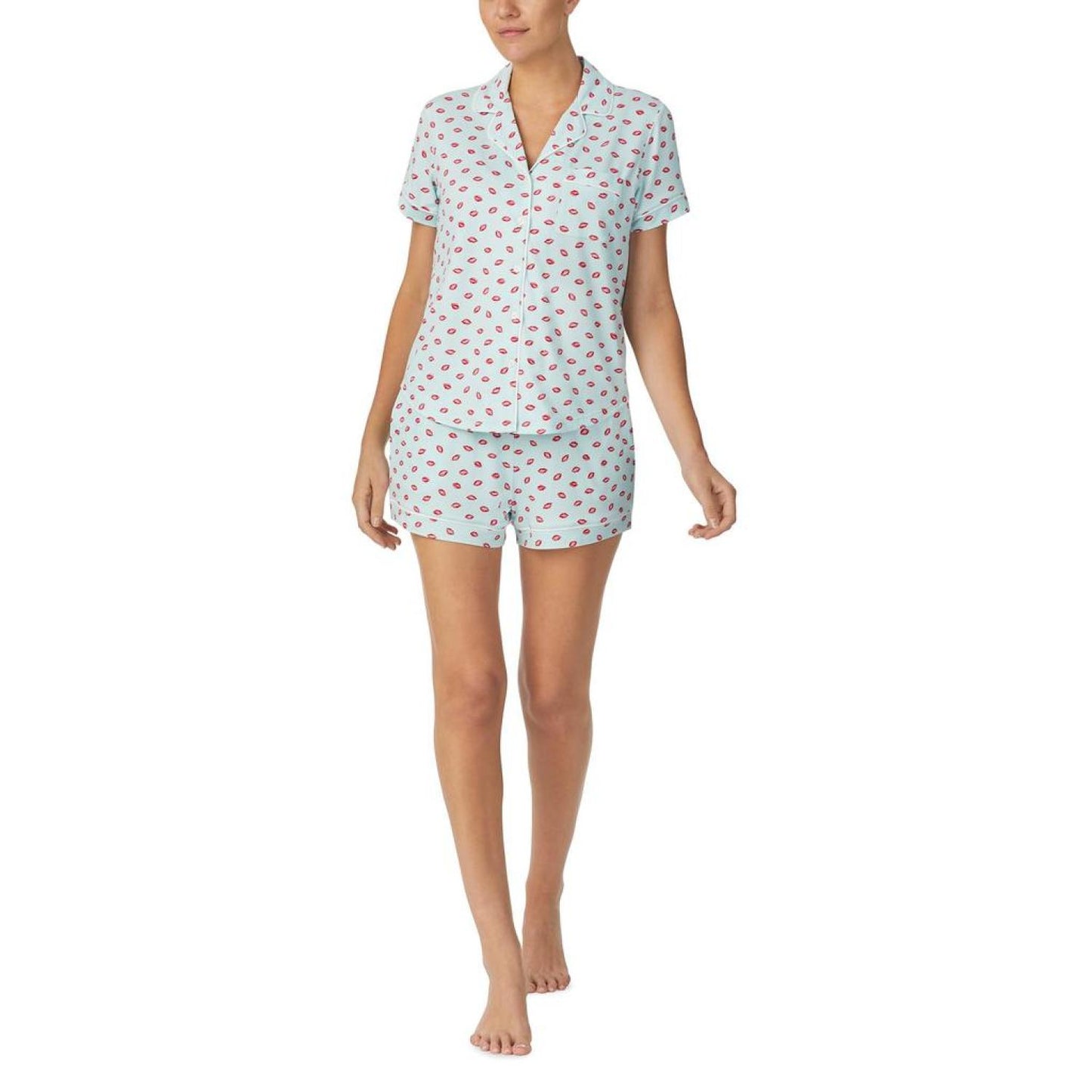 Short Sleeve Notch Short Set