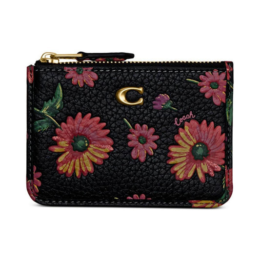 Floral Printed Leather Mini ID Skinny