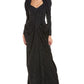 Michael Kors Crepe Sable Stud Draped Gown