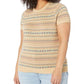 Plus Size Fair Isle Short Sleeve Sweater