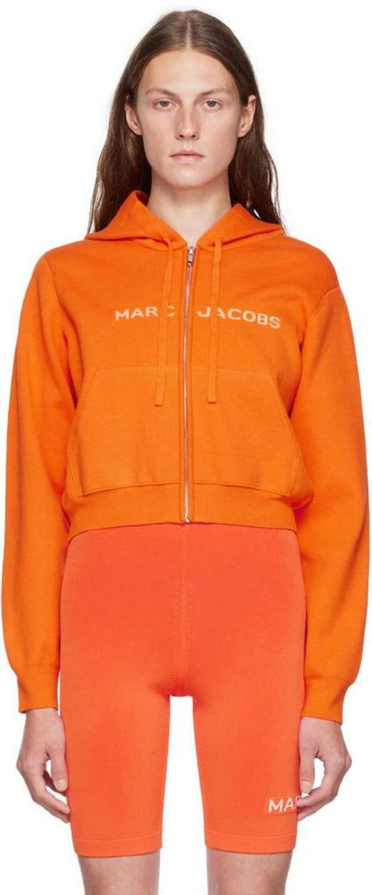 Orange 'The Cropped Zip Hoodie' Hoodie