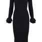 Michael Michael Kors V-Neck Ribbed Knit Midi Dress