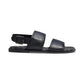 Men's Leather Two-Strap Sandal with Signature Jacquard Footbed