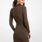 Logo Jacquard Mock Neck Dress