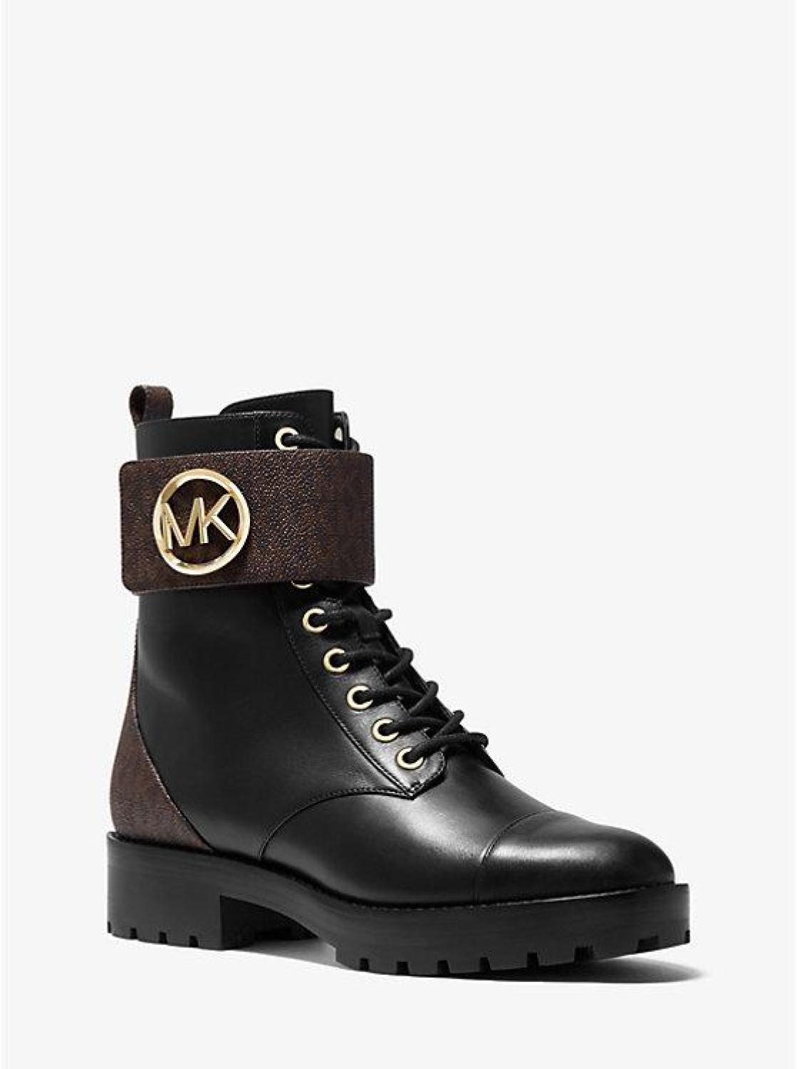 Tatum Leather and Logo Combat Boot