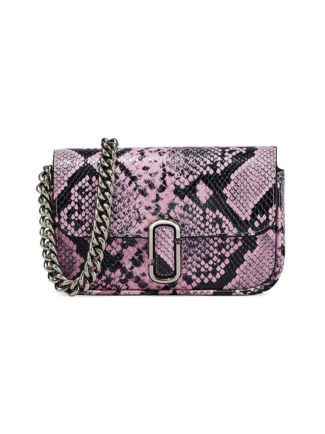 The Snake-Embossed Leather J Marc Mini Shoulder Bag