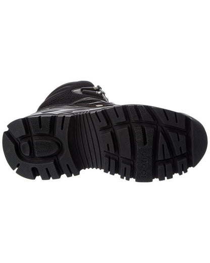 Gucci Lace-Up Leather & Mesh Boot