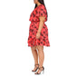 Plus Size Floral-Print Faux-Wrap Dress