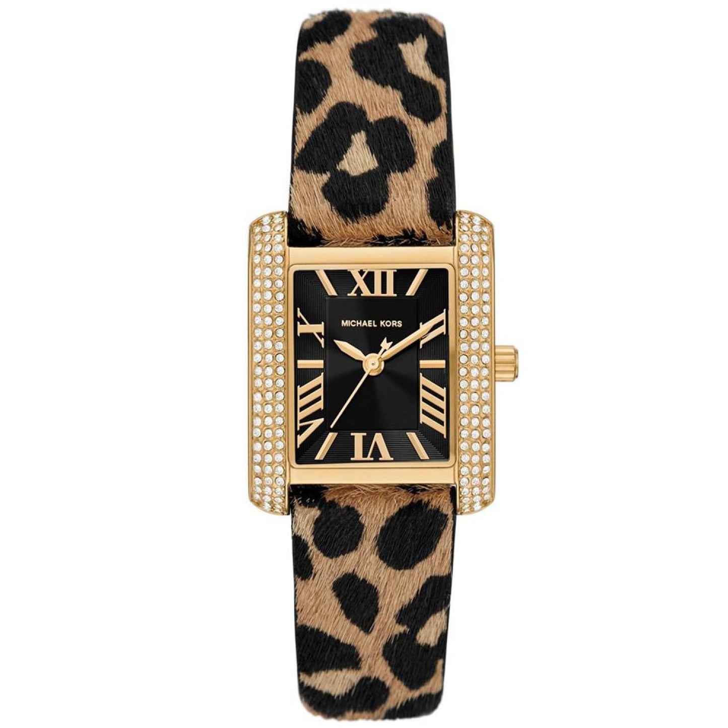 Women's Emery Quartz Three-Hand Leopard Print Calf Hair Watch 33X27mm