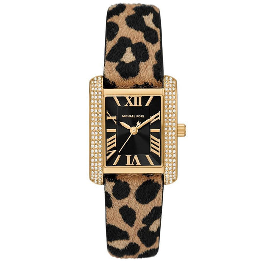 Women's Emery Quartz Three-Hand Leopard Print Calf Hair Watch 33X27mm
