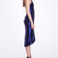 Halter Ruched Foiled Cocktail Dress