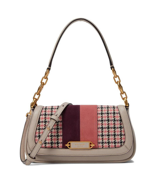Gramercy Racing Stripe Plaid Twill Fabric Small Flap Shoulder