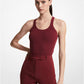 Ribbed Stretch Viscose Racerback Bodysuit