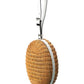 Michael Kors Collection Minaudiere Straw & Leather Wristlet