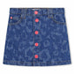 The Marc Jacobs Kids Laser-Cut Leopard Printed Denim Skirt