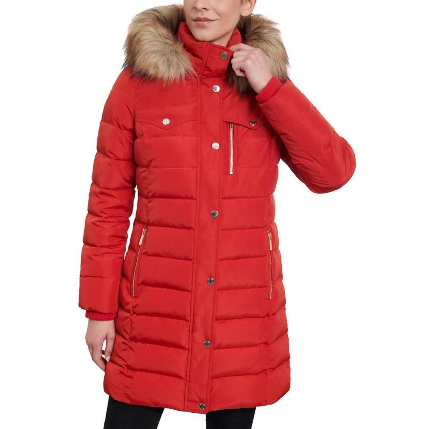 Women's Faux-Fur-Trim Hooded Puffer Coat, Created for Macy's