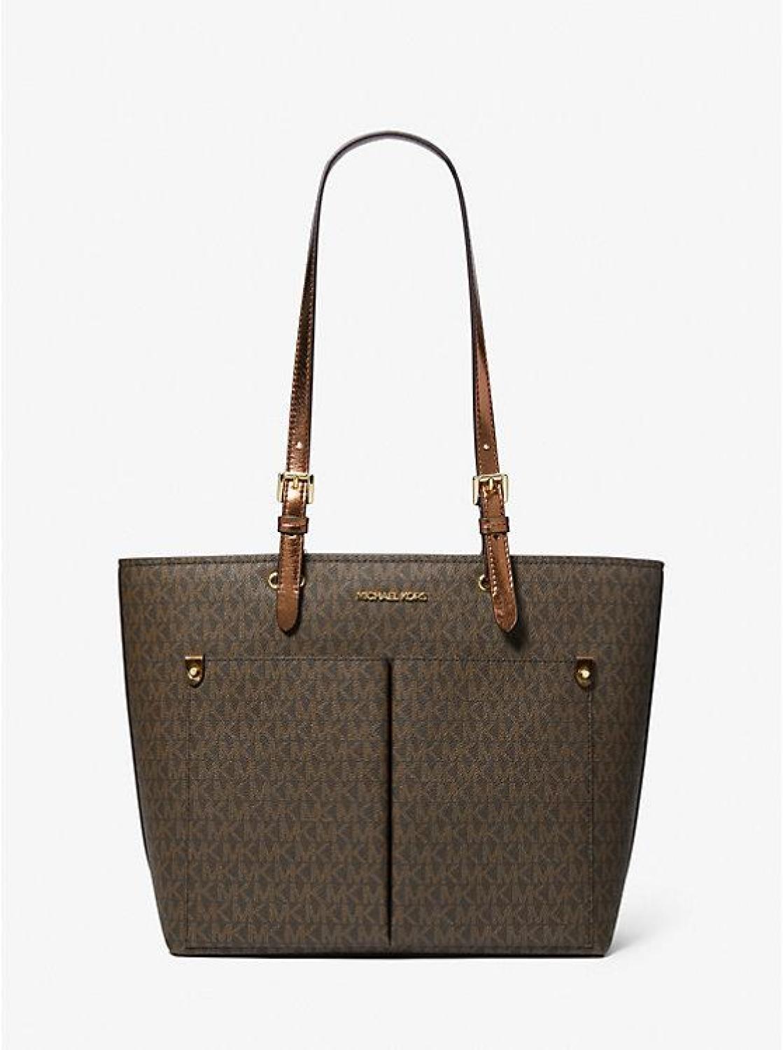Jet Set Medium Signature Logo Pocket Tote Bag