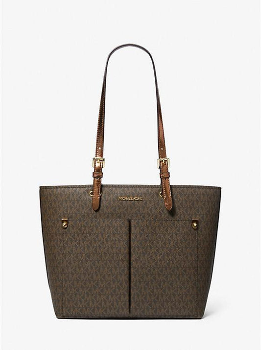 Jet Set Medium Signature Logo Pocket Tote Bag