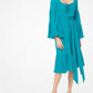 Crushed Silk-Georgette Peasant Dress