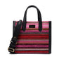 Manhattan Striped Metallic Fabric Small Tote