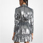 Sequined Georgette Ruffled Dress