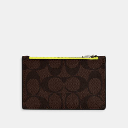 Coach Outlet Zip Card Case In Signature Canvas