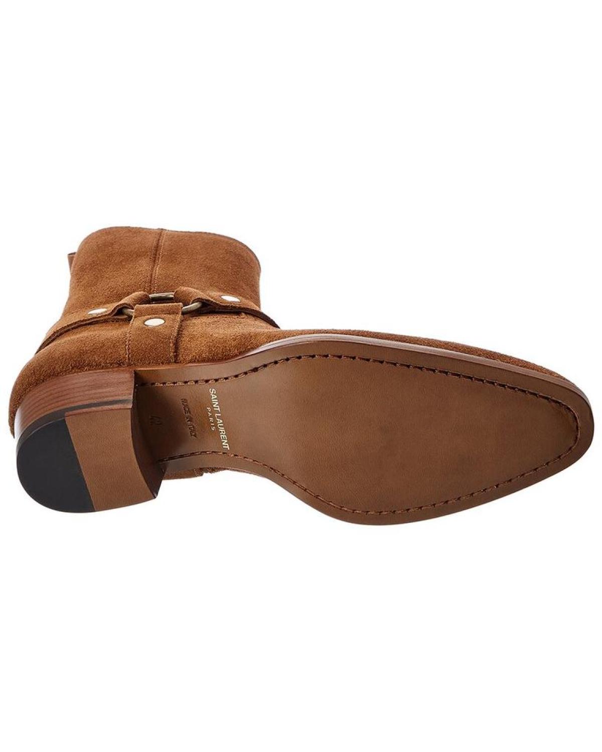 Saint Laurent Wyatt Harness 40 Suede Boot