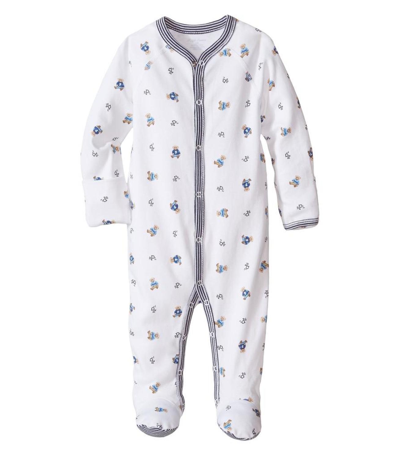 Bear-Print Cotton Coverall (Infant)