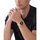 Men's Slim Runway Quartz Chronograph Gold-Tone Stainless Steel Watch 44mm and Slim Card Case Set