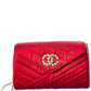 Chanel Red Satin CC Single Flap Shoulder Bag (Authentic Pre-Owned)