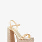 Laci Embellished Metallic Leather Platform Sandal
