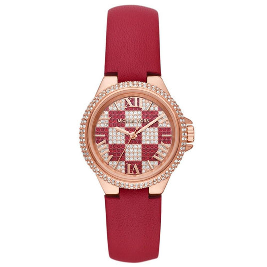 Women's Limited Edition Camille Three-Hand Red Leather Strap Watch 33mm