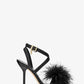 Whitby Feather Trim Leather Sandal