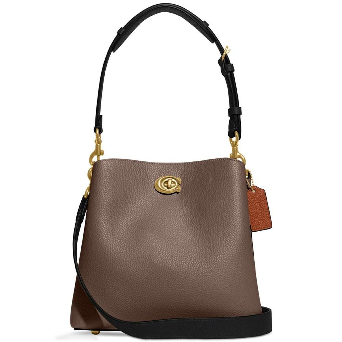 Pebble Leather Willow Bucket Bag with Convertible Straps