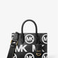 Mirella Small Logo Embossed Pebbled Leather Crossbody Bag
