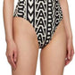 Black & Beige 'The Monogram One-Piece Swimsuit' Swimsuit