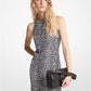 Graphic Leopard Print Stretch Crepe Mini Dress